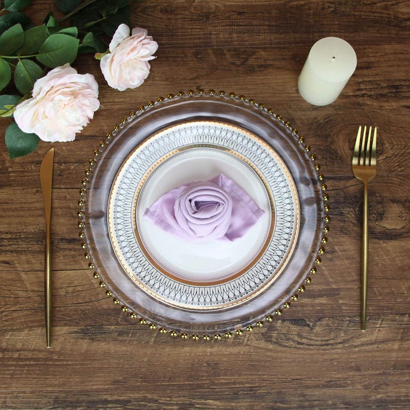 INFEI Solid Color Linen Blended Thin Dinner Cloth Napkins - Set of 12 (40 x 40 cm) - for Wedding Parties Events & Home Use (Lavender) - Image 4